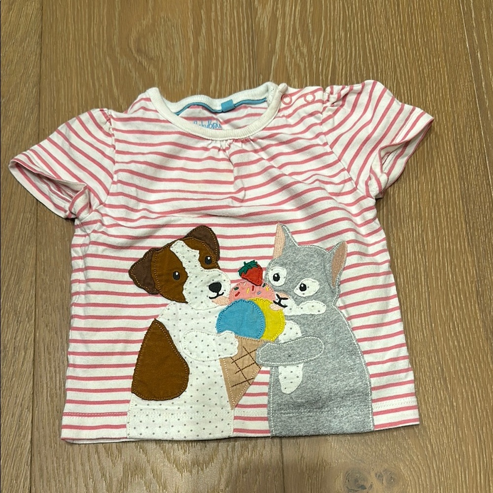 Baby Boden Striped Ice Cream Tee